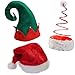 Funny Party Hats (SET OF 3 Plush Santa, Felt Elf w/Bells, Red Coil Santa Hat