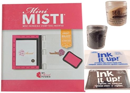 Mini Misti Stamp Tool Bundle With 2 Embossing Powders, 2 Ink Pads