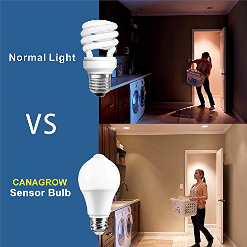 Motion Sensor Light Bulb Indoor Outdoor, CANAGROW A70 12W (120Watt