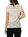 Allegra K Women's Contrast Peter Pan Collar See Through Lace Top White L