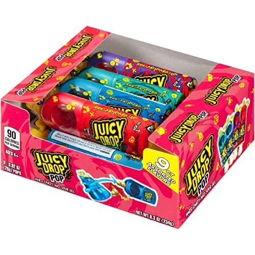 Juicy Drop Holiday Candy Sweet & Sour Lollipop Variety Party Pack 9