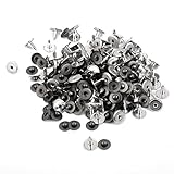 100 Sets Rivets Fasteners Studs Button Sewing Jeans (Gun Black)