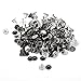 100 Sets Rivets Fasteners Studs Button Sewing Jeans (Gun Black)