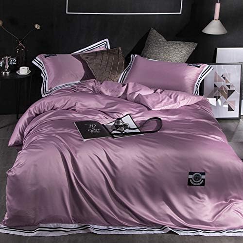 YUNJIE Bedding Duvet Cover,Solid Color Wrinkle,Fade&Stain Resistant Quality Ultra Silky Soft Premium Bedding Collection-Purple 220x240cm(87x94inch)