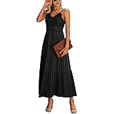 Dokuritu Women's Beach Crochet Lace Maxi Dress Solid Color Summer Vacation Spaghetti Strap Long Dress 2026