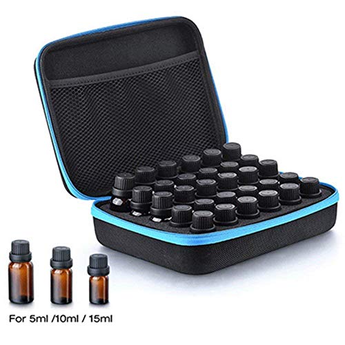 Alifeng 30 Bottle Essential Oil Carrying Case Essential Oil Travel Case Holds 5ml, 10ml & 15ml Bottles with Hard Shell Exterior and Foam Insert for Travel