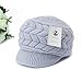 HINDAWI Women Winter Warm Knit Hat Wool Snow Caps with Visor, Gray