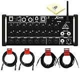 Behringer X Air XR18 18-Channel 12-Bus Digital Mixer for iPad Android Tablets with 16 Programmable MIDAS Preamps, Integrated Wifi Module & Multi-Channel USB Audio Interface Package with 4 Senor Cable