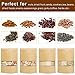 50pcs Sealable Bags,Brown Kraft Paper Bag Stand up Zipper Resealable Stand Up Food Grade Coffee Bags Pouches with Window,Biscuit Bag,Pastry Bag,Snack sub-Package(Pack of 50)