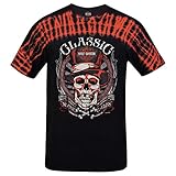 Harley-Davidson Mens Classic Hat Skull Crackle Shoulder Dye Short Sleeve Shirt