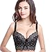 Sunsent Women Side Support Boost Push Up Embroidery Bra Underwire Adjustable Bra