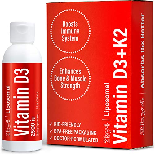 2by4 Liquid Vitamin D3 with K2 High Absorption Liposomal Immune Support