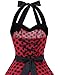 DRESSTELLS Women 50s Dress Vintage Cocktail Halter Dresses 1950s Rockabilly Audrey Hepburn Dress for Prom Bridesmaid Party Homecoming Red Black Dot L