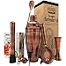 All-inclusive Bar Set | Professional Home Bartender Cocktail Shaker Set | Includes a Recipe Book & All Necessary Bar Tools and Accessories | Impressive Gift for Men! (Brushed Copper)