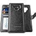 AMOVO Case for Galaxy Note 9 [2 in 1] Samsung Galaxy Note 9 Wallet Case [Detachable Folio] [Vegan Leather] [Wrist Strap] [Card Slot] [Kickstand] Note 9 Flip Case with Gift Box Package (Note 9, Black)