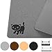 Smiling Paws Pets - Extra Large Cat Litter Mat - Pet Rug - Catches Litter That Spills Outside Litter Box - Easy to Clean - Non-Slip - Litter Box Mat - Kitty Litter Catcher - Grey L Size (35