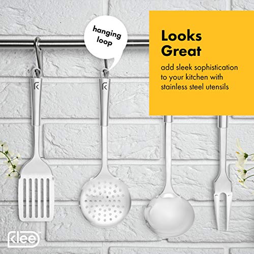 Klee 6-Piece Stainless Steel Kitchen Utensil Set with Holder - Thumbnail 4