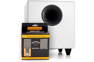 Audioengine S8 250W Wireless Powered Subwoofer, Built-in Amplifier (Wireless, White)