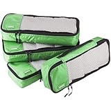 AmazonBasics 4-Piece Packing Cube Set - Slim, Green