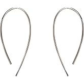 Pull Through Earrings Sterling Silver Wire Handmade Threader Hoops Minimal Everyday Earrings