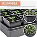 Square Nursery Pots Seed Starting Kit - 64 Seed Starting Pots and 4 Plastic Plant Trays | Plastic Plant Pots Bulk with Seed Tray | Seed Starter Pots and Seedling Starter Tray -by Mr Sprout