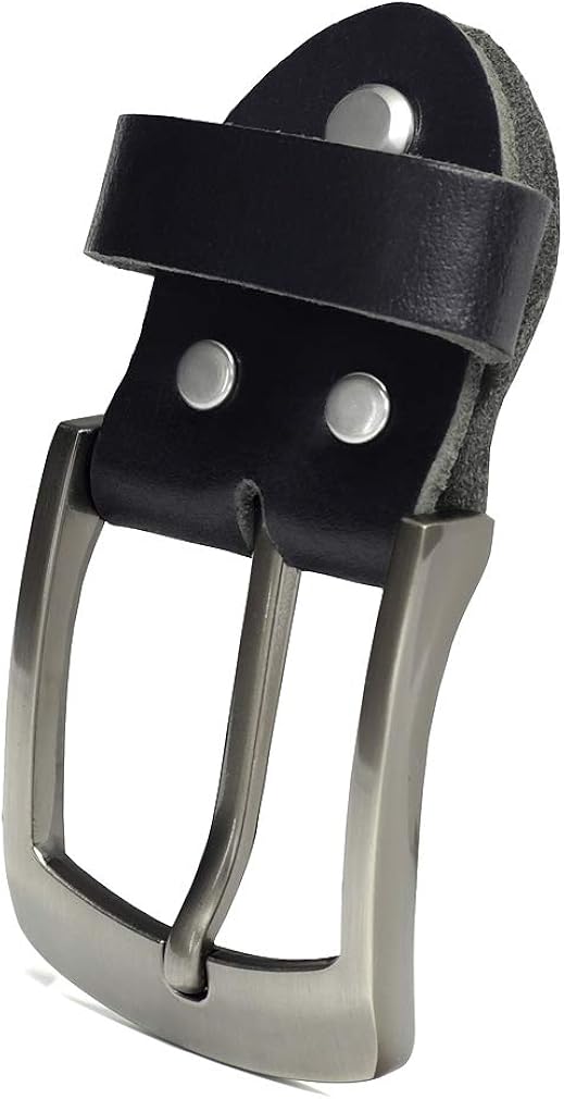 Fa.Volmer ® Einzelne Gürtelschnalle als Ersatz für schwarzen Ledergürtel 3,8 cm Typ #10125 (Standart)