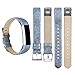 AK Bands Compatible with Fitbit Alta/Alta HR, Adjustable Comfortable Leather Wristband Compatible with Fitbit Alta HR 2017/Fitbit Alta (Grid Blue)