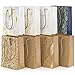 Glogex Gift Bags, Kraft Paper Gifts Bag for Birthday, Weddings Presents (Set of 16, 8 Unique Designs, 2 of each)