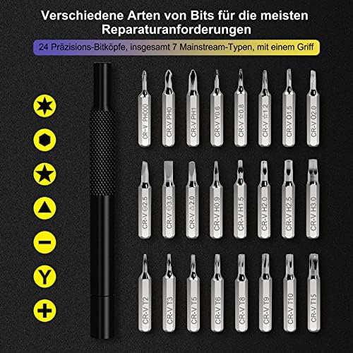 Feinmechaniker Schraubendreher Set, 25 in 1 mit 24 Bits, Magnetisch