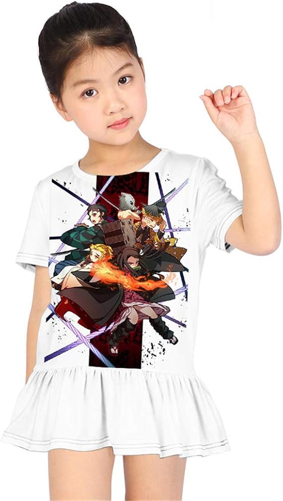 Amazon Co Jp 鬼滅の刃 Tシャツ ドレス 子供服 キッズ ワンピース 半袖 女の子 スカート アニメ イベント 衣装 誕生日 プレゼント コスプレ 鬼滅の刃 グッズ 炭治郎 禰豆子 伊之助 善逸 服 ファッション小物
