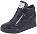 Enimay Women's Classic Casual Dress Fashion High Heel Zipper Sneaker Rhinestones