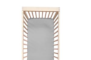 Cozysilk - 100% Silk Mini Crib Sheet Fitted for Pack N Play or Portable Playard, Soft Smooth Breathable for Baby Hair, Pack of 1 for Boys and Girls, 24 x 38 x 5, Grey