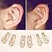 Casfine Cartilage Cuff Earrings Set - Fake Clip on Non-Pierced Ear Cuff Stud Earring Set for Women Girls