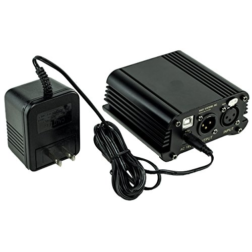 The SMPS-USB Phantom Power Supply - Provides 48V phantom power for condenser microphones, doubles as USB interface to record to computer