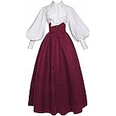 Vibsion Vintage Victorian Dress Edwardian Medieval Renaissance Costume Women