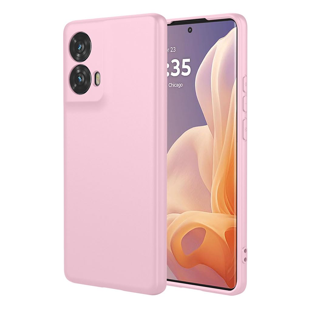 SEAHAI Case for Motorola Edge 50 Fusion, Ultra Thin Silky-Soft Touch Liquid Silicone Phone Cover with Shockproof Airbag Design, Premium TPU Bumper Fashion Case - Pink