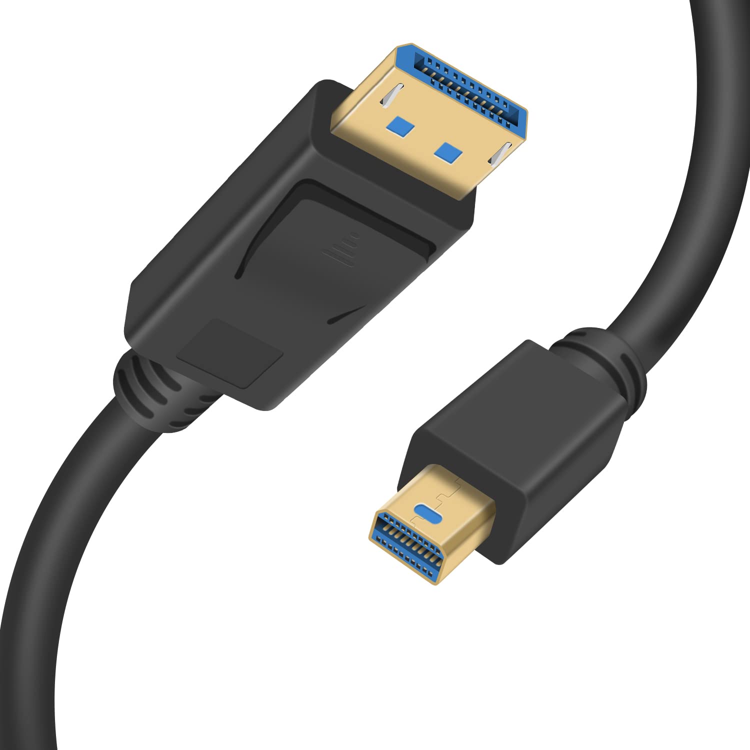 Duttek Mini Displayport to Displayport 1.4a Cable, 8K@60Hz Mini Displayport Male to Displayport Male Cable Bi-Directional Transmission Displayport to Mini Displayport Cable with Gold-Plated (0.3M)