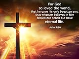 John 3:16 Religious Poster - Inspirational Motivational Quote Wall Art Prints (18X24 inch hi gloss Bedroom, Classroom, Office Christian Posters for Teens and Adults)