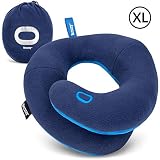 BCOZZY Extra Large Chin Supporting Travel Pillow- Keeps The Head from Falling Forward- Comfortably Supports The Head, Neck and Chin in Any Sitting Position. XL Adult Size, Black