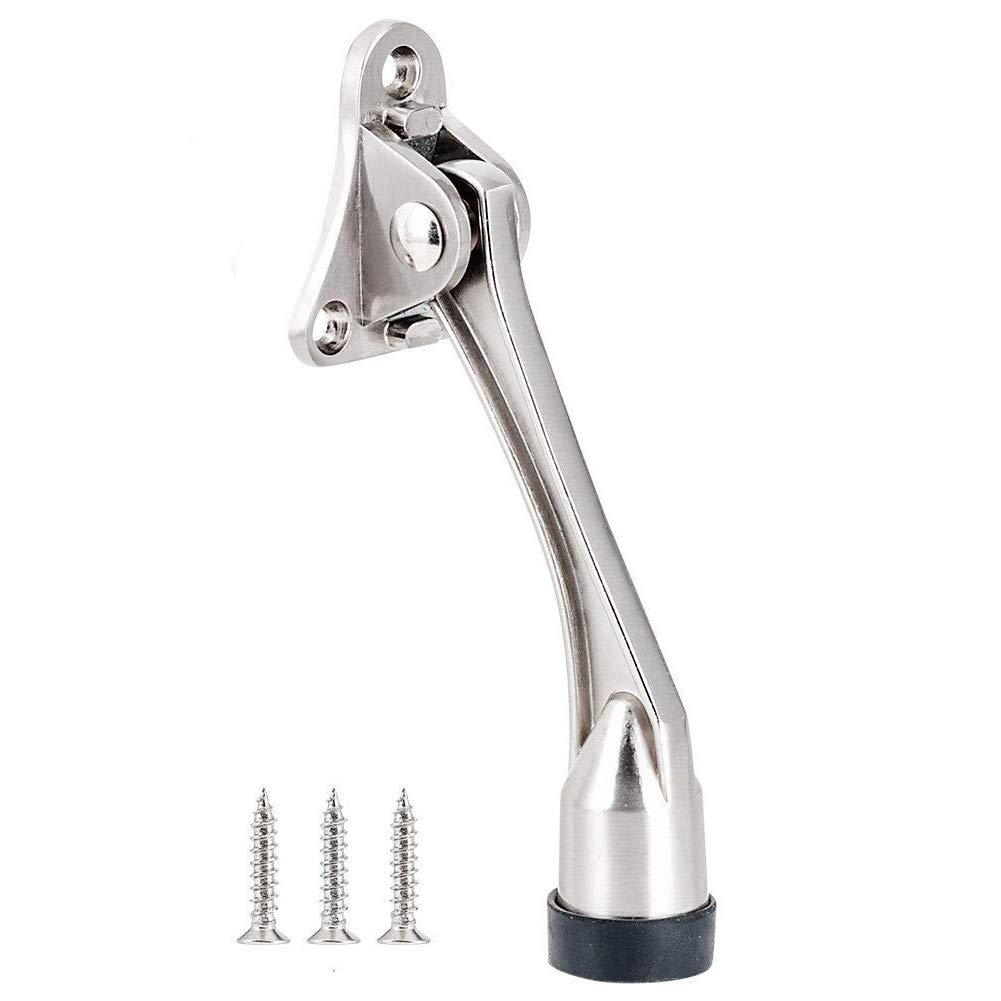 TaleeMall Kick Down Door Stop - Keep the Door Stay Open for Garage Gate,Office,Home,Metal Door Stopper with Soft Rubber Bumper