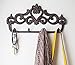 Comfify Decorative Cast Iron Wall Hook Rack - Vintage Design Hanger with 4 Hooks - for Coats, Hats, Keys, Towels, Clothes, Aprons etc | Wall Mounted - 12.25 x 5.75 - with Screws and Anchors