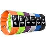 Fitbit Charge 2 Band, MoKo [6 PACK] Soft Silicone Adjustable Replacement Sport Strap Band for 2016 Fitbit Charge 2 HR Heart Rate + Fitness Wristband, Wrist Length 5.70