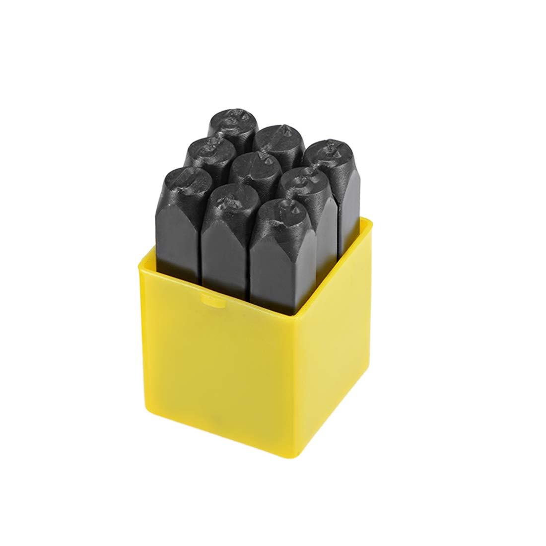 sourcing map Number Metal Stamp Set, 3/8" 10mm, Digital 0 to 9, Numbers Punch Set Wood Leather Steel Punch Tool Leather Craft Stamp