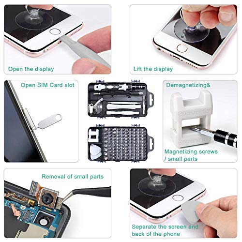 Gocheer Mini Precision Screwdriver Set, 115 in 1 Magnetic Screwdriver Bit Set with Case for iPhone, Computer, PC, Watch, Glasses, Electronics, Mini DIY Hand Work Repair Tools