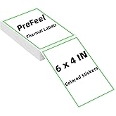 PreFeel Direct Thermal Labels, 4 x 6 Shipping Labels, Strong Adhesive Green Border Colored Label, Mailing Postage Label, Packing Stickers, Thermal Printer Paper Compatible, 100 Sheets