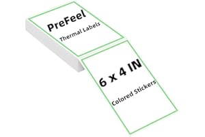 PreFeel Direct Thermal Labels, 4 x 6 Shipping Labels, Strong Adhesive Green Border Colored Label, Mailing Postage Label, Packing Stickers, Thermal Printer Paper Compatible, 100 Sheets