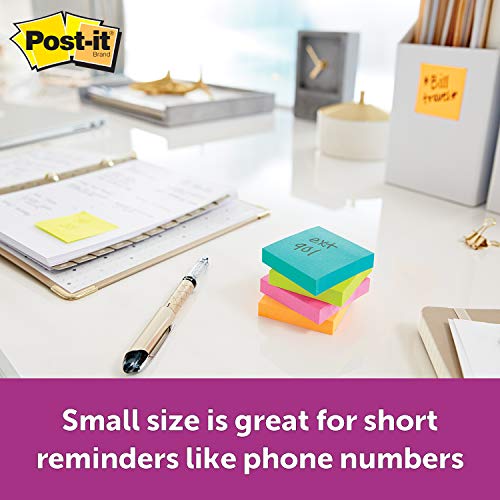 Post-it Super Sticky Notes, Bright Neons, Sticks and Resticks, 67% Plant-Based Adhesive by Weight, 1 - //coolthings.us