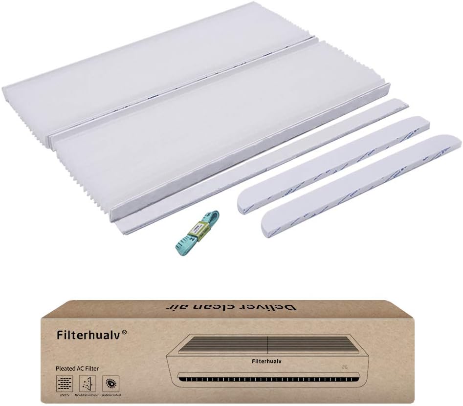 Filterhualv Air Conditioner Filter Air Filters Air Cleaner Allergen PM2.5 Dust Pet Shavings Pleated Filter Make Your AC a Air Purifier