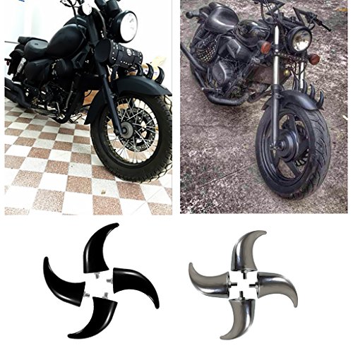 Baoblaze Universal Front Fender Horns Decoration for Chopper Touring Cafe Racer Custom - Black