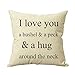 WUWE Cotton Linen Square Vintage Throw Pillow Case Shell Decorative Cushion Cover Pillowcase Love Series (Pack of six)